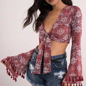 Lana Front Tie Crop Top - Tobi